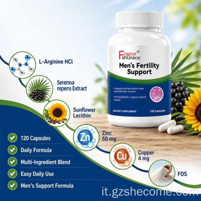 Shecome Capsule di supporto alla fertilità maschile Salute riproduttiva